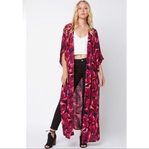 SAACHI Blu Floral Duster Kimono
